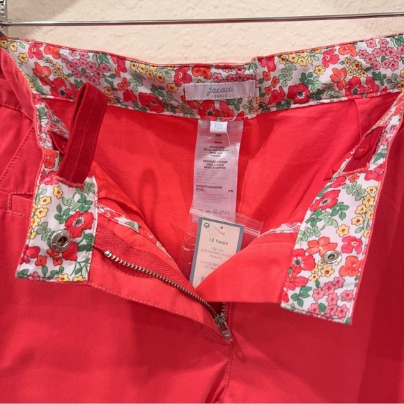 Jacadi Lacquered Red Cotton Short Pants Breeches Knick NWT Size 12A/Y - Picture 5 of 7